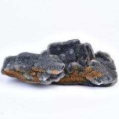 Close-up of sphalerite cluster revealing color variation and crystal facets.