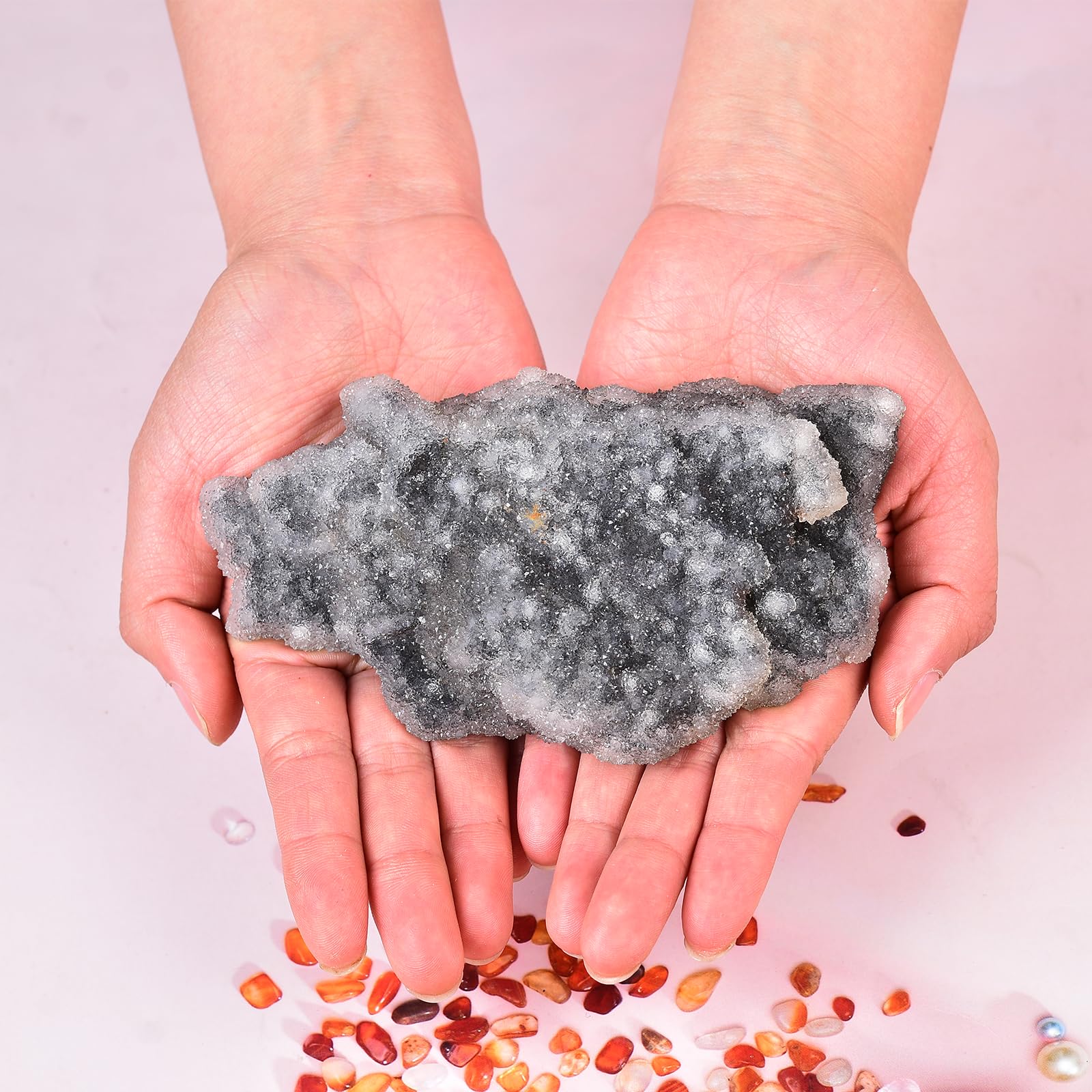 JIC Gem sphalerite cluster side view aids focus during meditation.