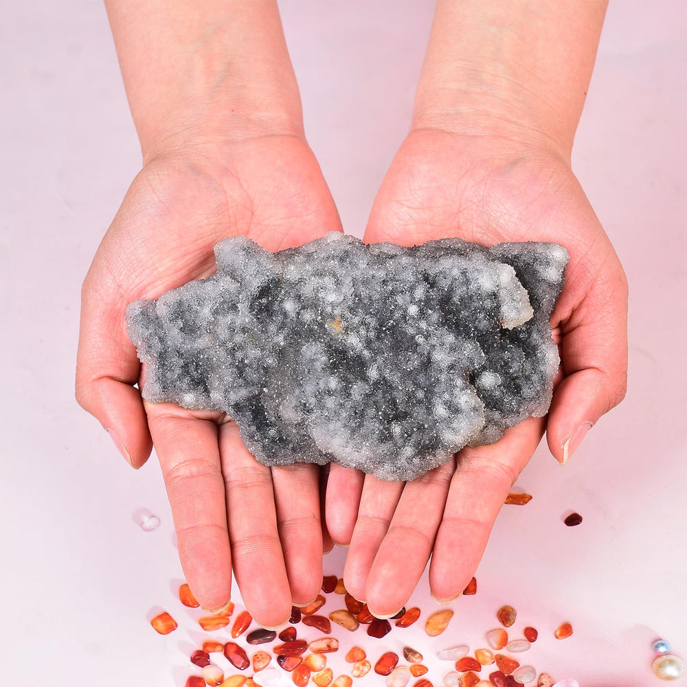 JIC Gem sphalerite cluster side view aids focus during meditation.