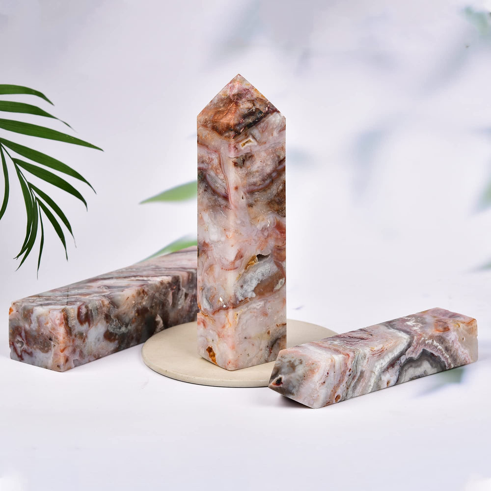JIC Gem striped agate tower invites tranquil vibes for daily rituals.