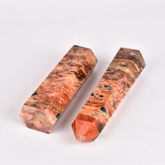 JIC Gem sunstone and blue apatite crystal towers balance energy and aesthetics