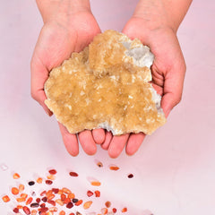 JIC Gem yellow calcite quartz geode inside glow adds warm ambience to space