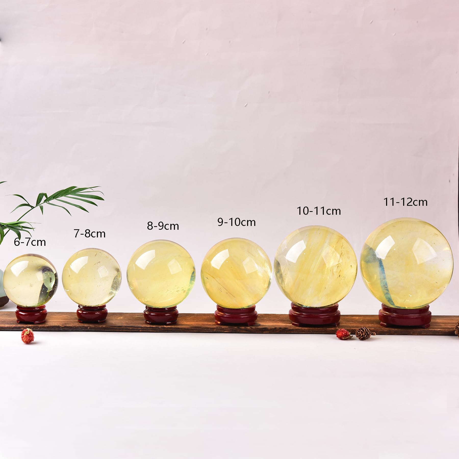JIC Gem yellow quartz ball used for meditation and calm spaces