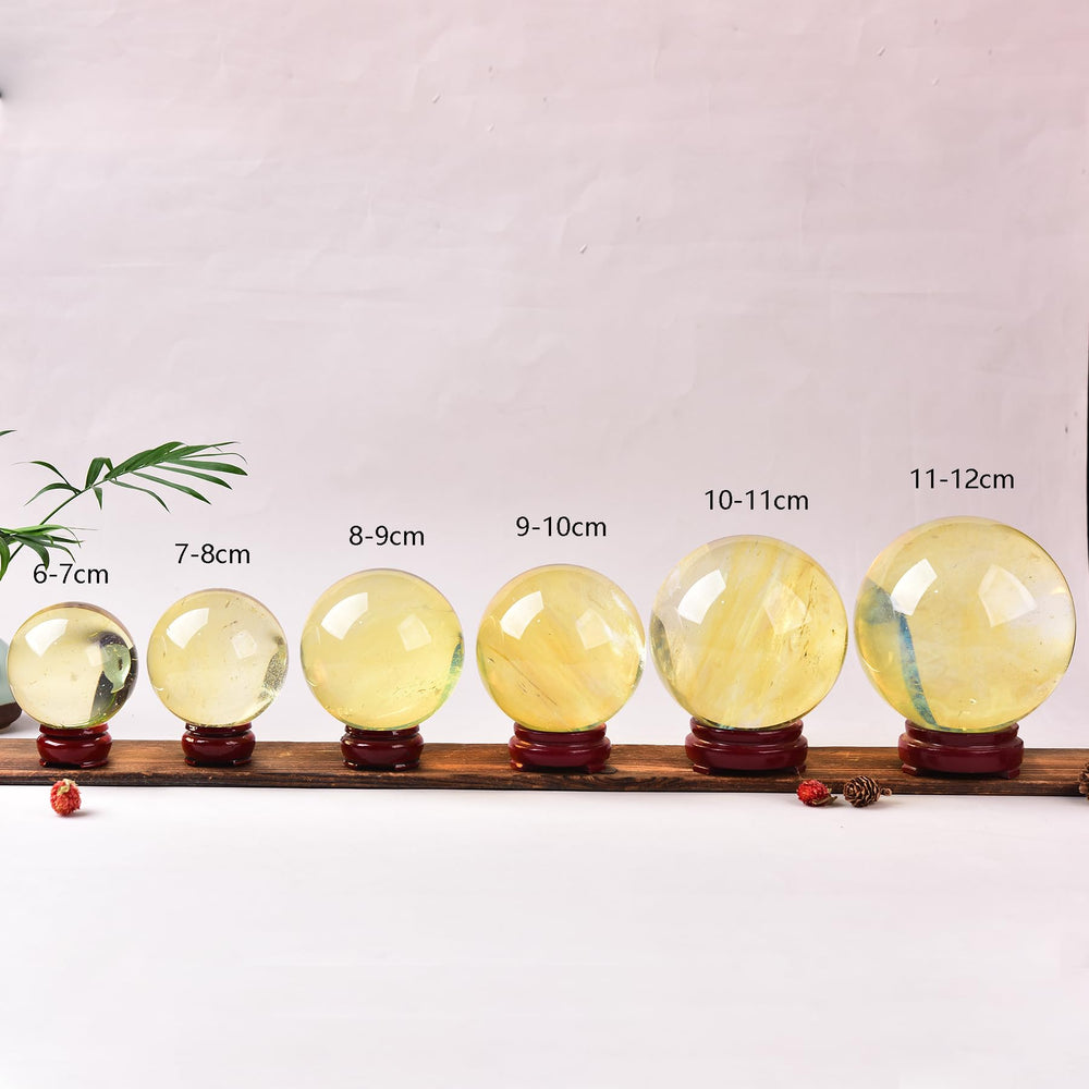 JIC Gem yellow quartz ball used for meditation and calm spaces