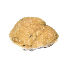 JIC Gem yellow quartz cluster geode with sparkling druzy for home decor display.