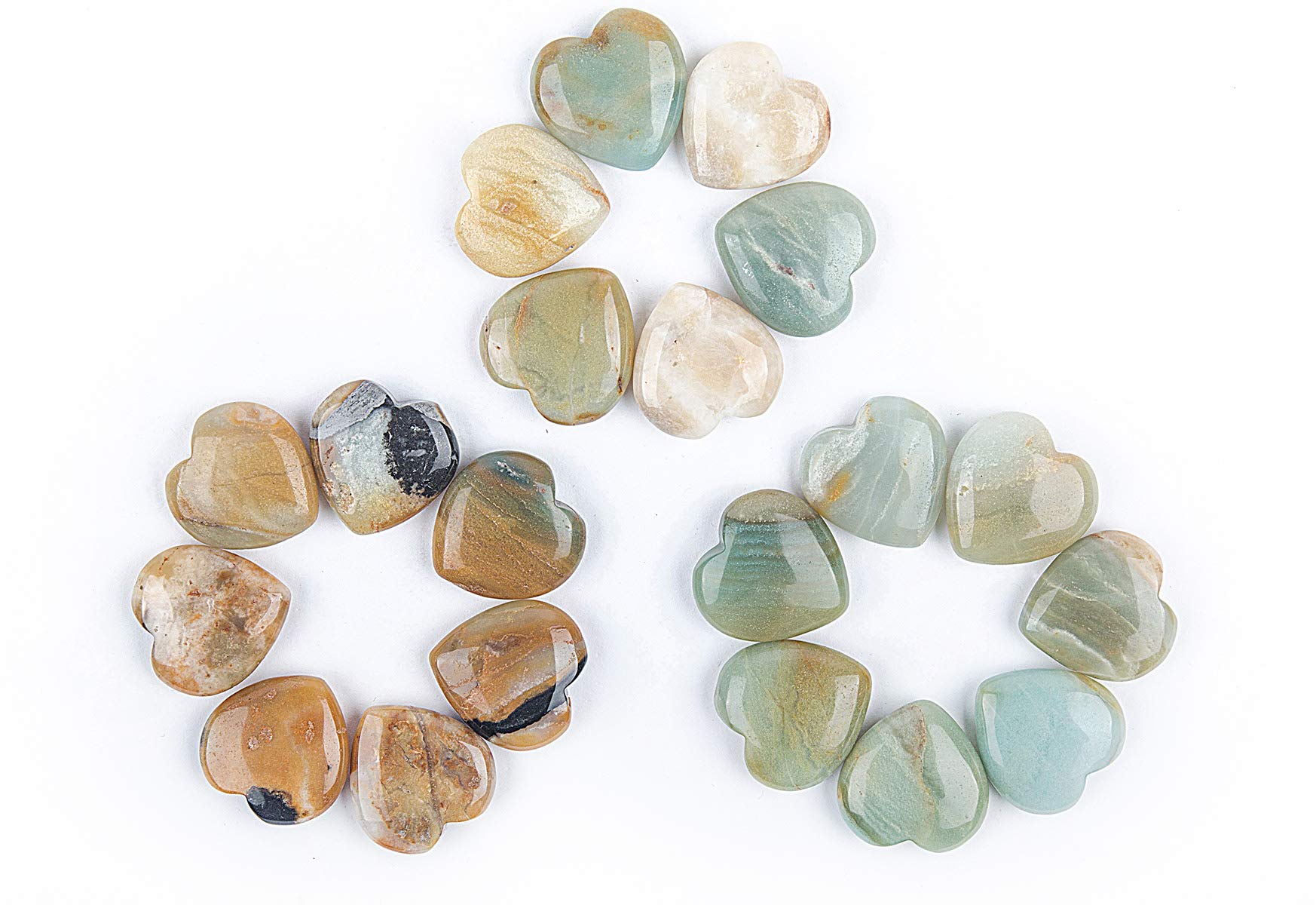 Heart chakra energy flow with each JIC Gem amazonite stone for balanced energy.