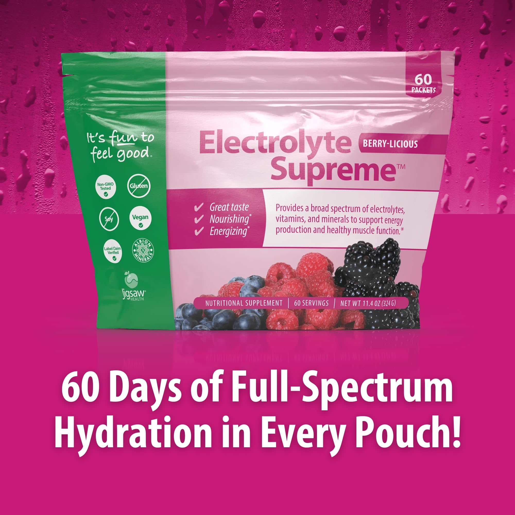 Jigsaw Electrolyte Supreme bottle serving ready to drink