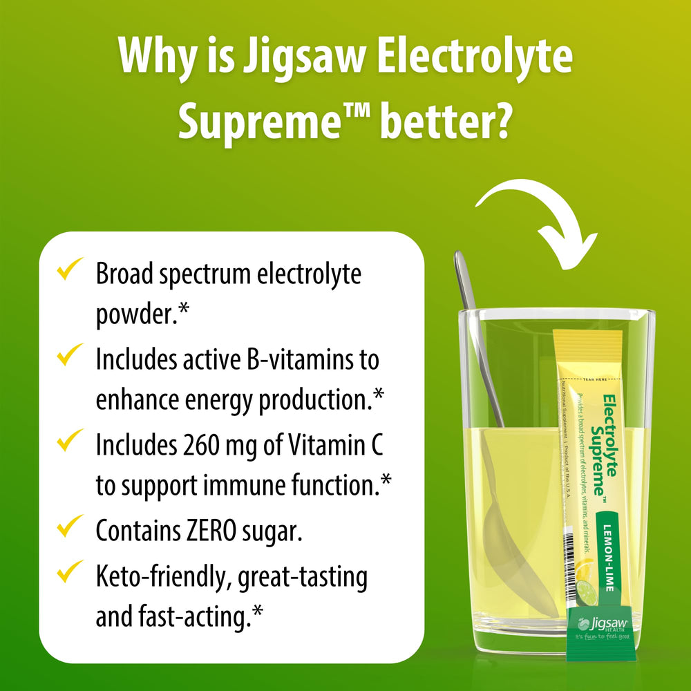 Jigsaw Electrolyte Supreme dissolving powder in water demonstrates fast mixability.