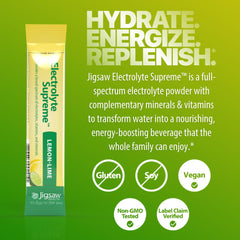 Jigsaw Electrolyte Supreme kids hydration with a family enjoying a healthy beverage.