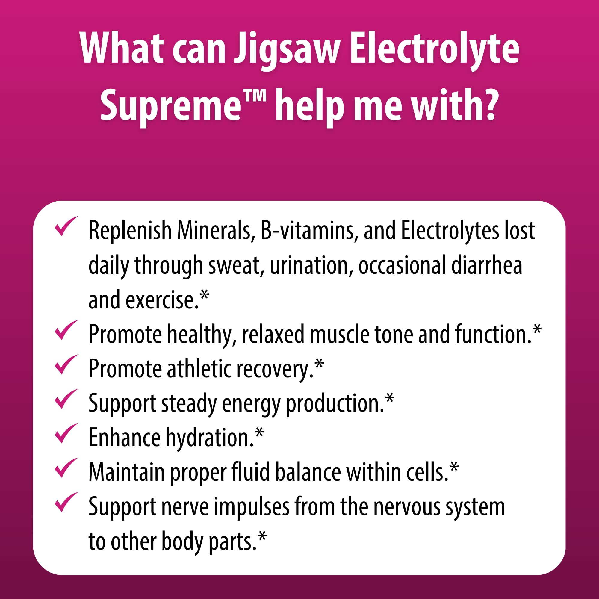 Jigsaw Electrolyte Supreme multi-mineral chart notes trace minerals included