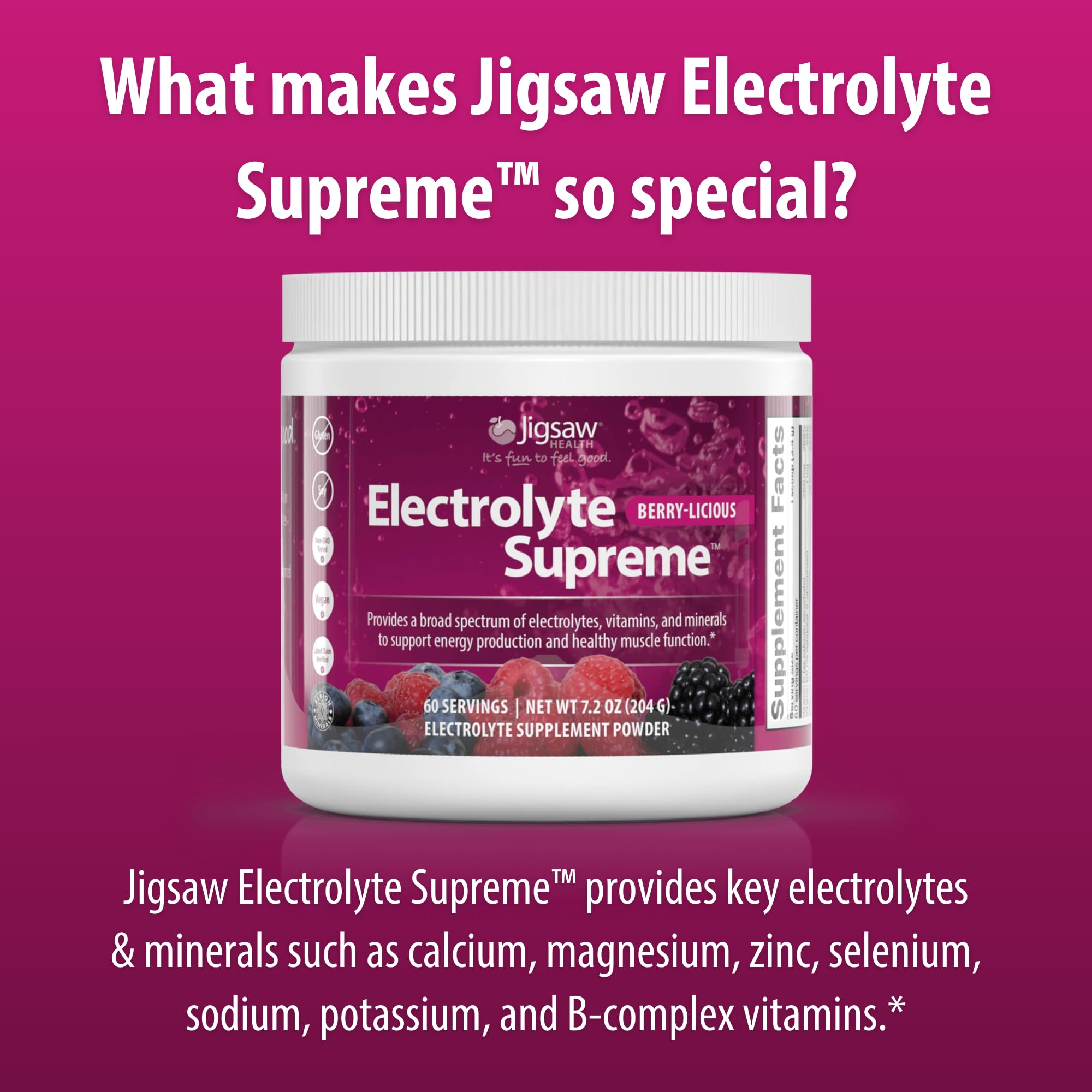 Jigsaw Electrolyte Supreme Berry-Licious ready-to-drink glass after mixing