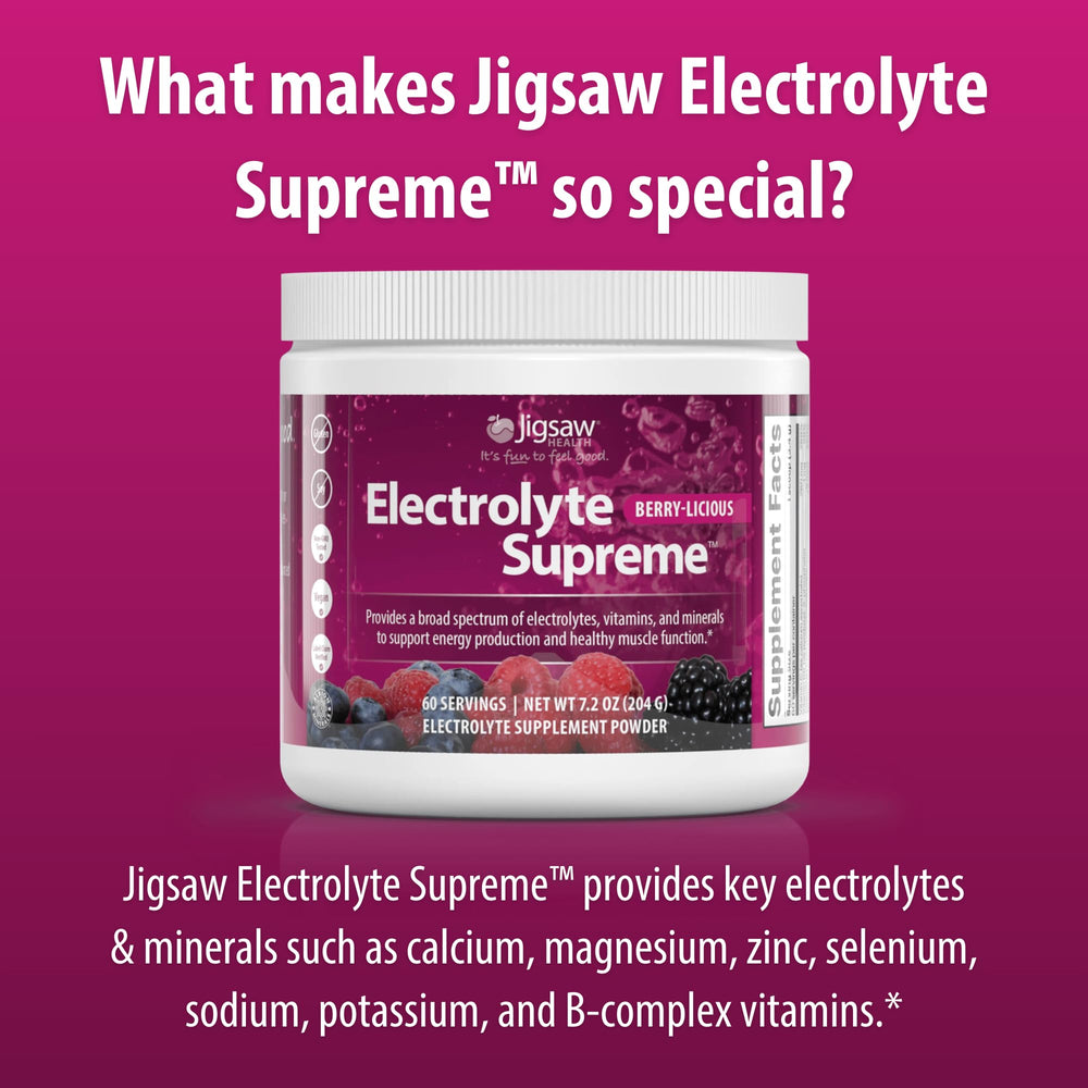 Jigsaw Electrolyte Supreme Berry-Licious ready-to-drink glass after mixing