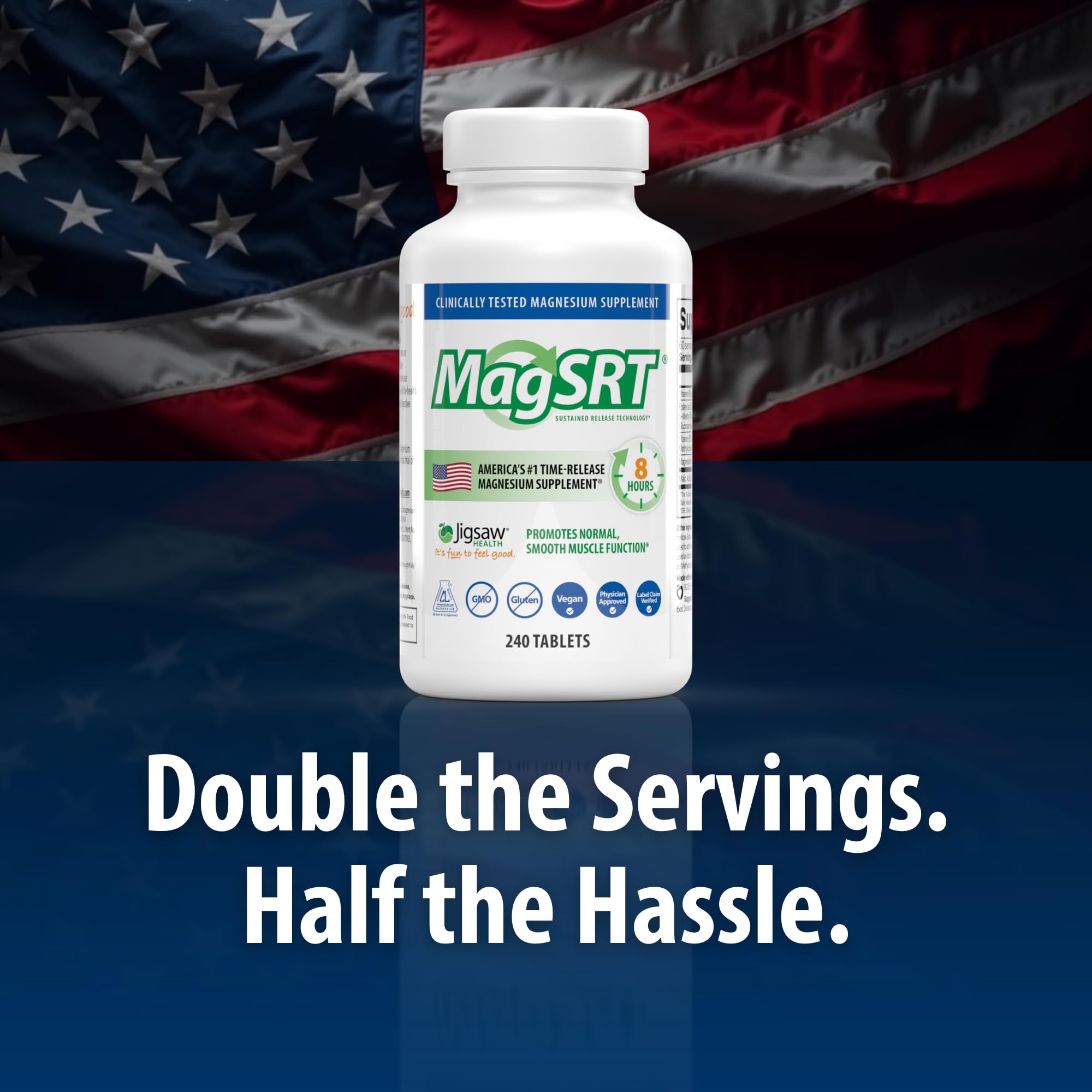 Capsules from Jigsaw Health MagSRT held in hand
