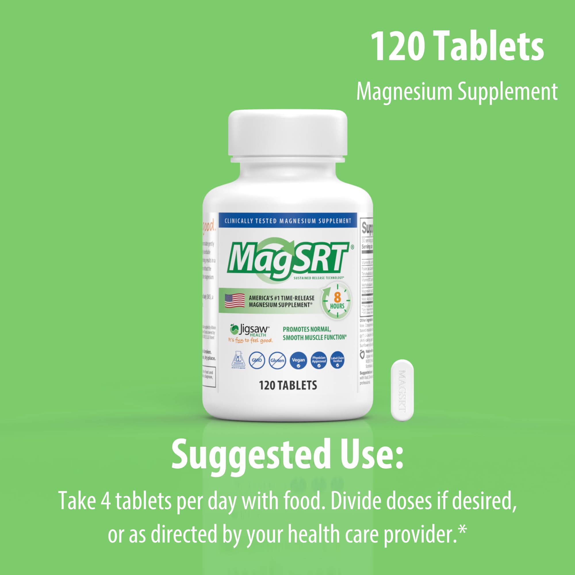 Jigsaw Health MagSRT malate blend emphasizes bioavailability benefits.