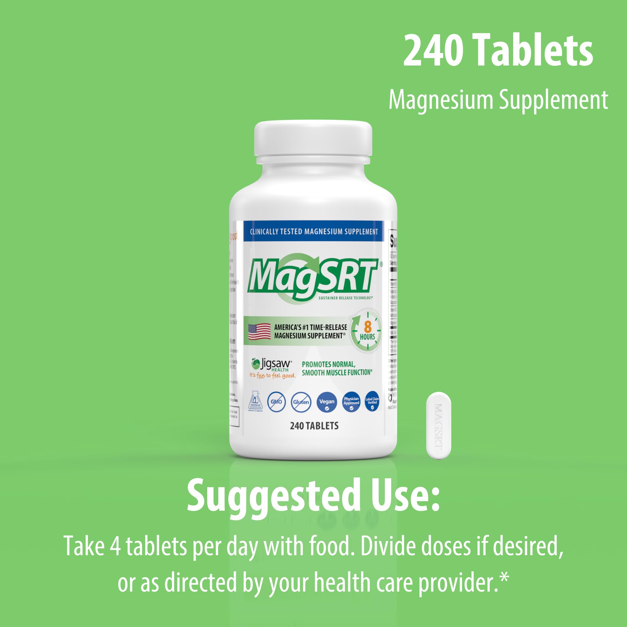 Morning desk scene with Jigsaw Health MagSRT bottle in view