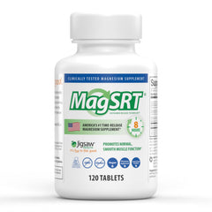 Jigsaw Health MagSRT tablets close-up for steady energy support.