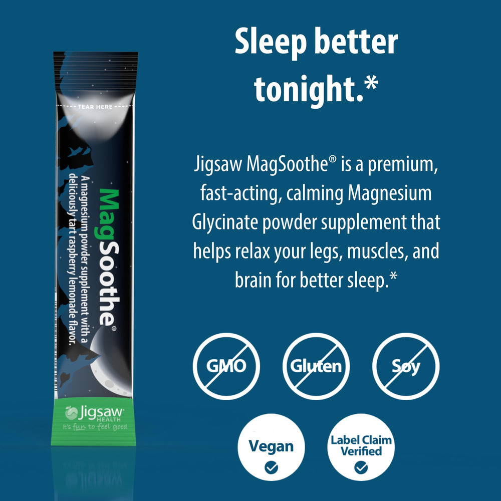 Jigsaw MagSoothe ingredients bottle showcasing quality formulation for daily use.