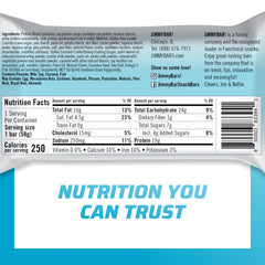 JIMMYBAR Sea Salt Caramel bar cross-section reveals peanut butter core