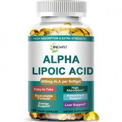JINGYAT Alpha Lipoic Acid 600mg softgels bottle boosts cellular antioxidant protection for daily energy.