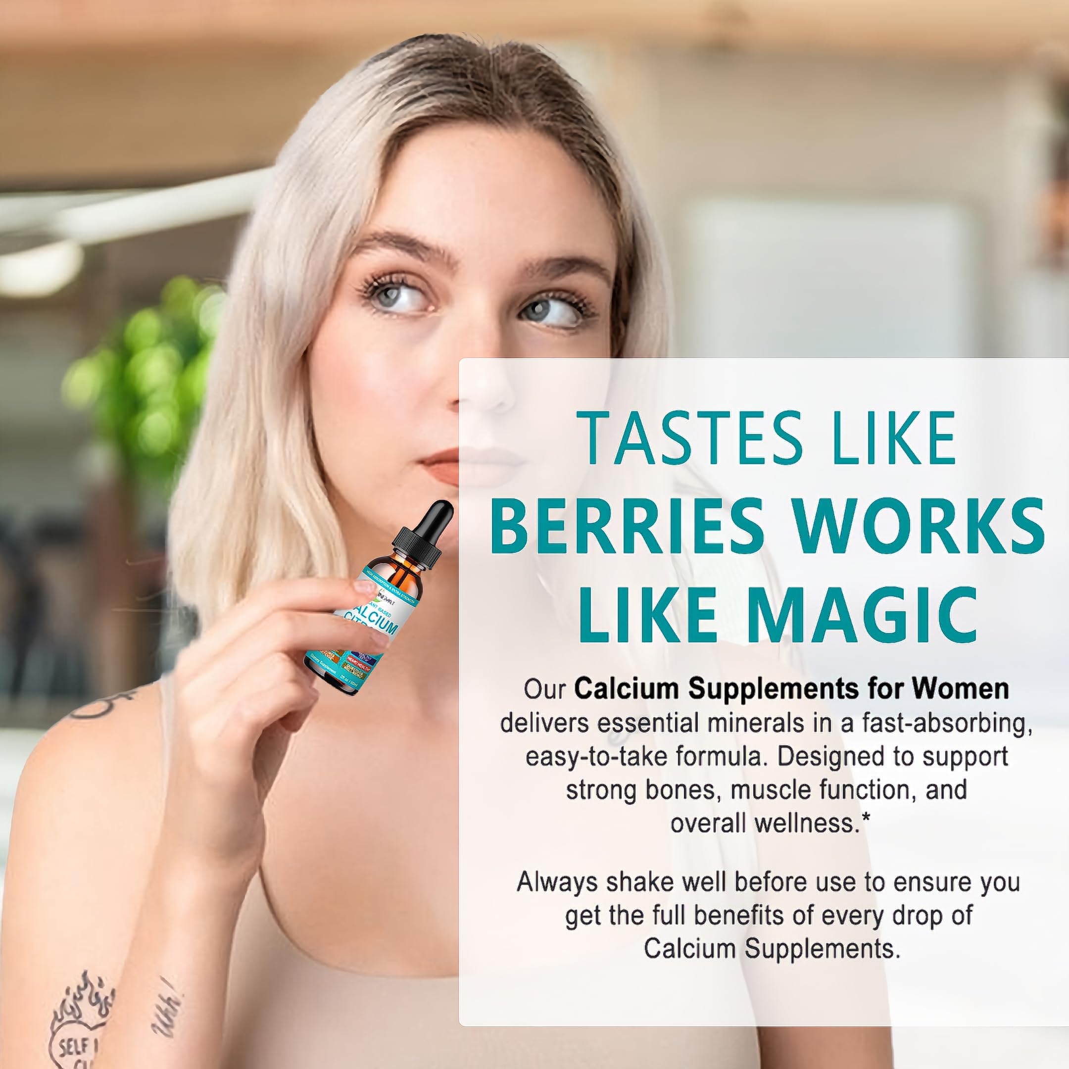 JINGYAT Calcium Drops clear liquid texture with no artificial additives