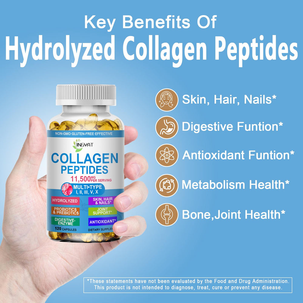 JINGYAT Collagen Softgels bottle close-up highlighting ingredients for joint and beauty support
