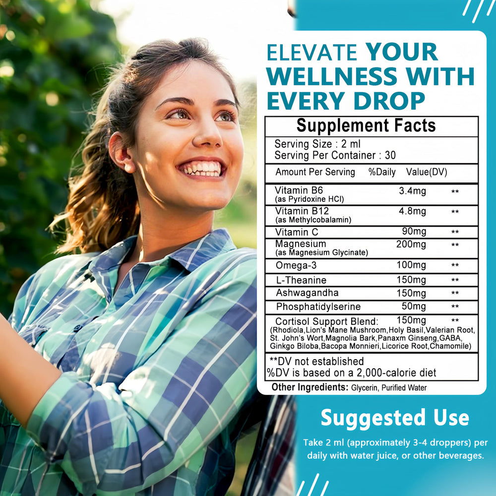 JINGYAT Cortisol Drops for Women L Theanine focus visual for clarity