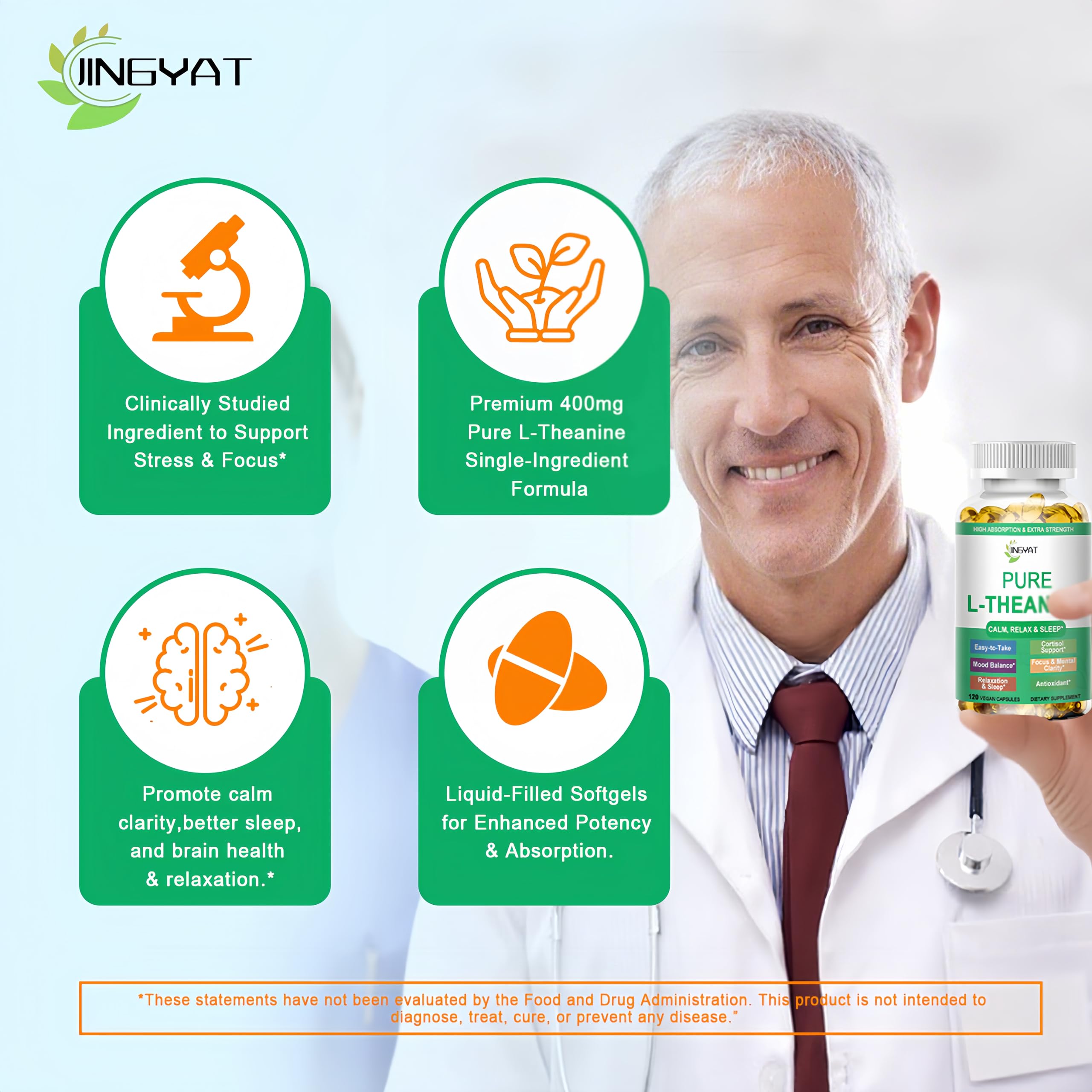 JINGYAT softgels promote mental clarity and steady focus.