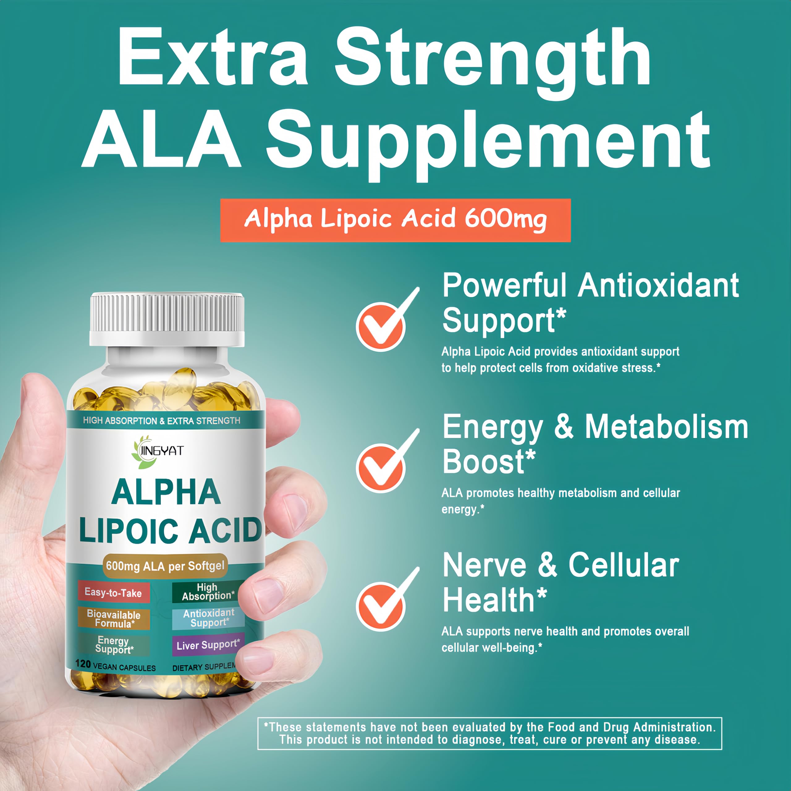 JINGYAT alpha-lipoic-acid-600mg-softgels-nerve-support supports healthy nerve function.