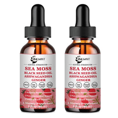 JINGYAT sea moss black seed oil bottle supports daily wellness.