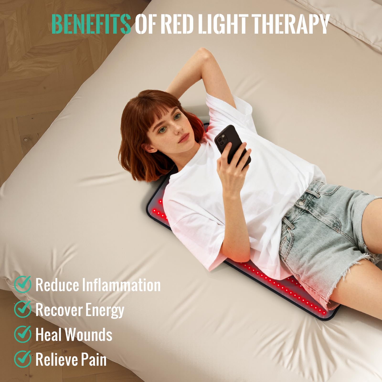 JINKEE Red Light Mat shoulder area targets tension for localized relief