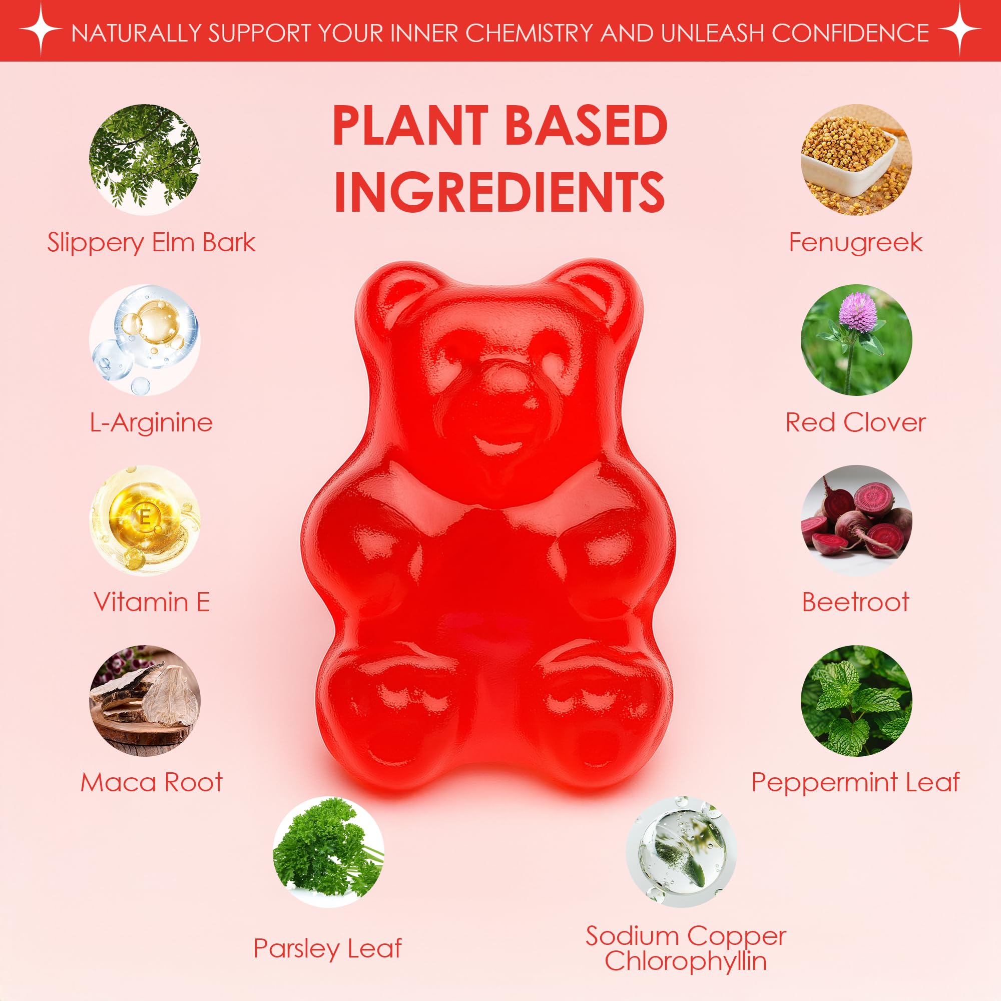 JINMAO Pheromone Gummies strawberry flavor ready for daily use.