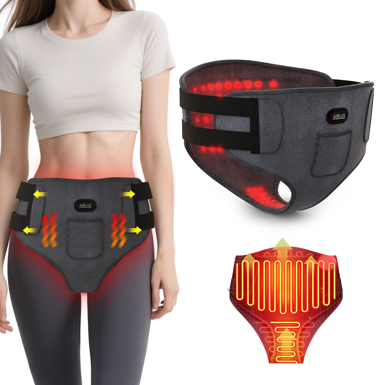 Jitesy red-light therapy pants control panel for easy heat and massage adjustments.