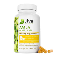 Jiva Botanicals Amla capsules bottle for daily vitamin C and immune support.