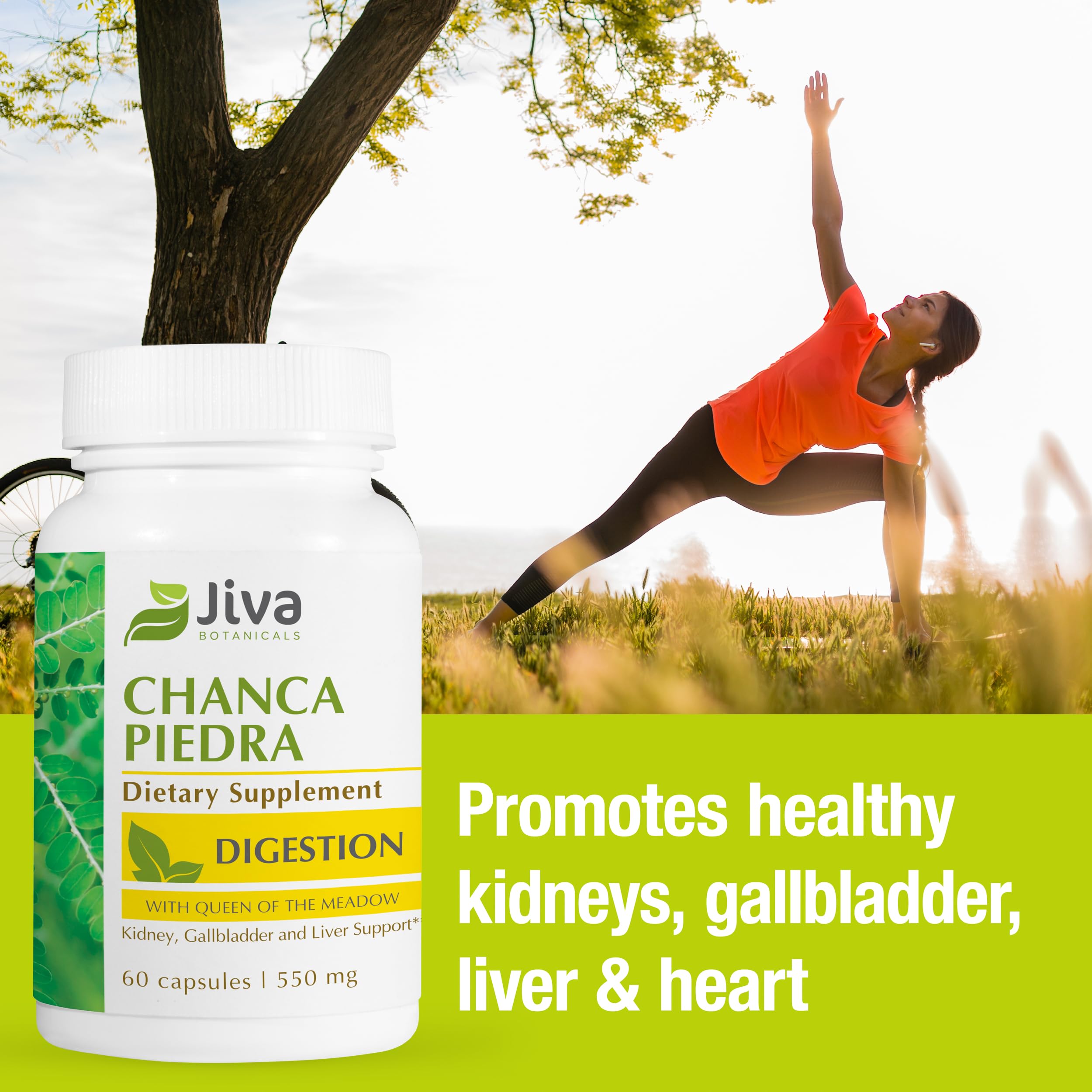 Jiva Botanicals bottle with label emphasizing all-natural ingredients