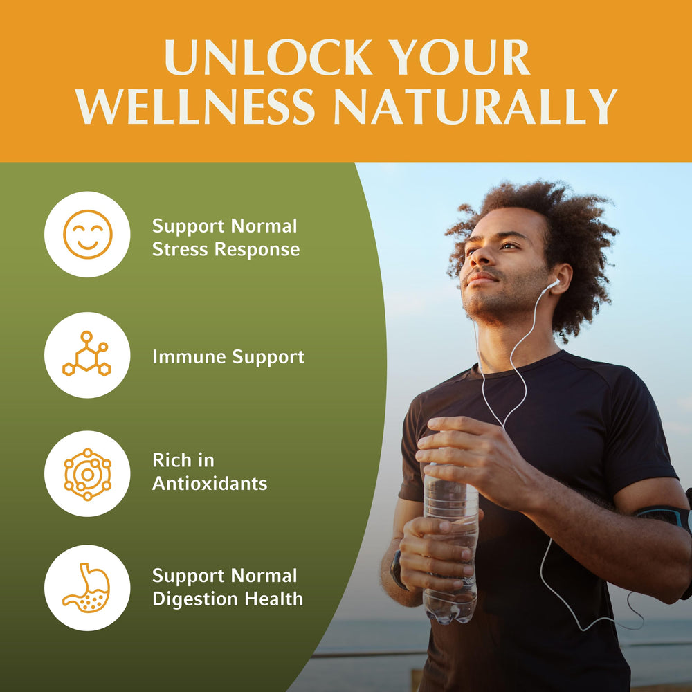 Jiva Botanicals Holy Basil powder and leaf blend visual close-up for natural wellness.
