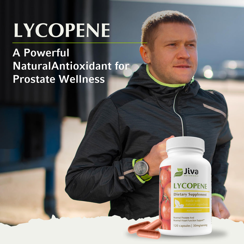 Jiva Botanicals Lycopene capsules daily dose demonstrates a simple 1-capsule routine.