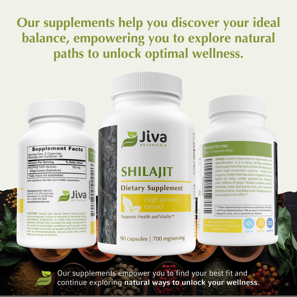 Shilajit capsules inside the bottle viewing the contents and capsule shape