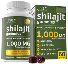 Jiva Botanicals Shilajit Gummies bottle front for daily vitality support