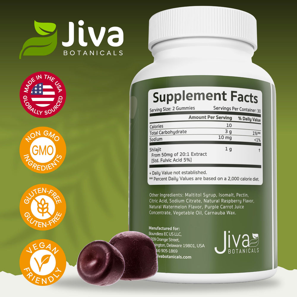 Close-up of fulvic acid-rich shilajit extract in Jiva gummies