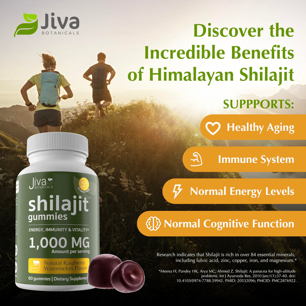 Raspberry-flavored Jiva gummies offering natural energy support