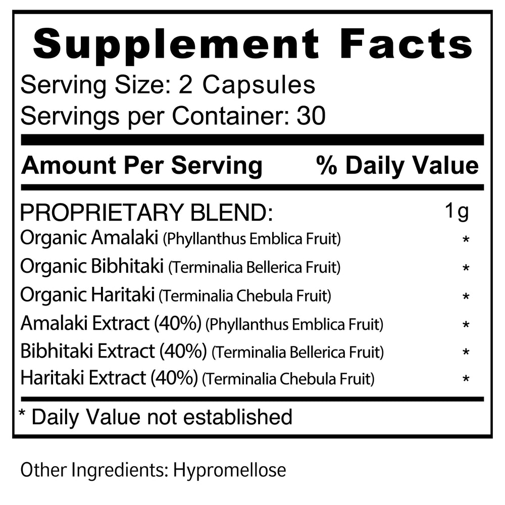 Jiva Botanicals Triphala digestive-health scene suggests comfortable daily well-being.