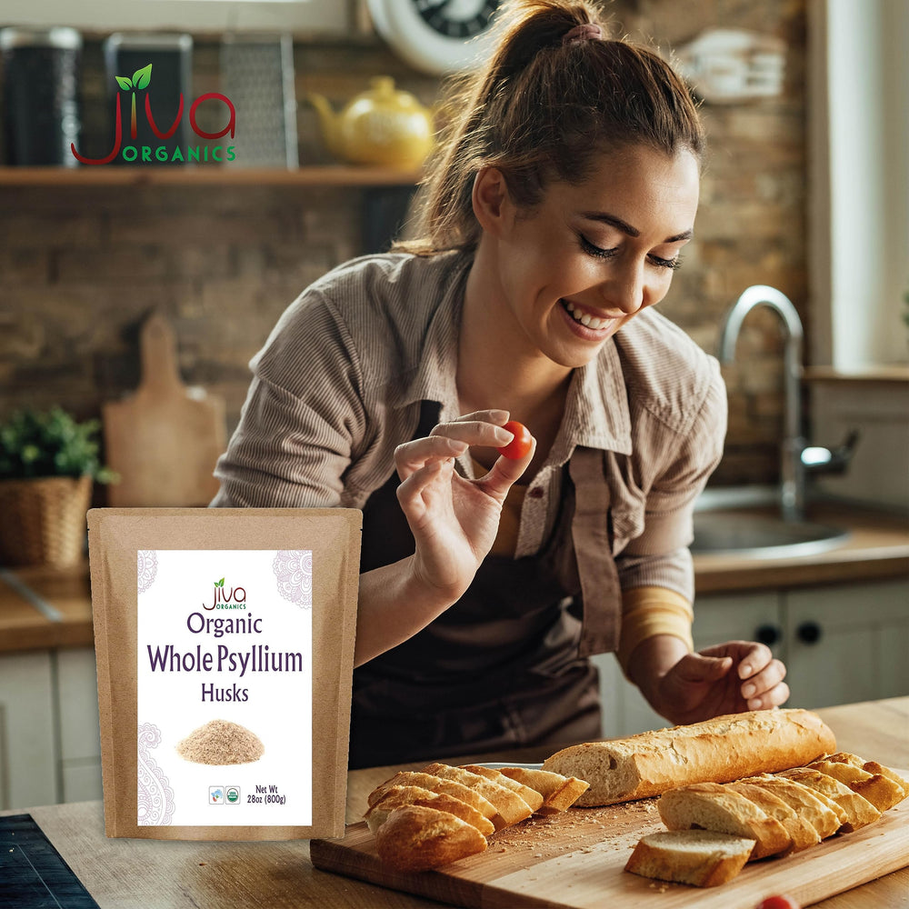 Jiva Organics psyllium husk added to bread for improved bake