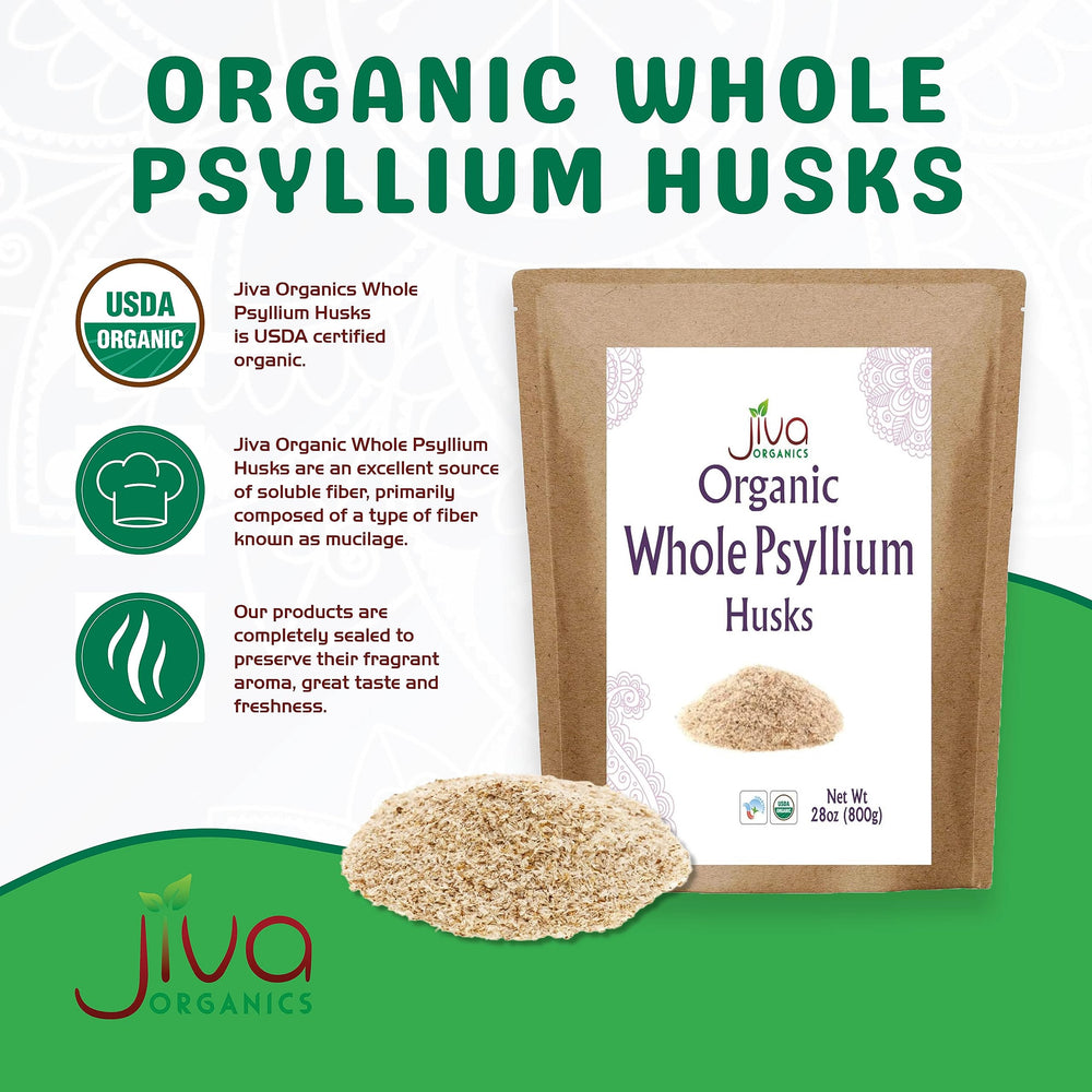 Jiva Organics psyllium husk measure spoon ready for precise fiber dosing