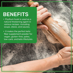 Close-up of Jiva Organics psyllium husk powder texture