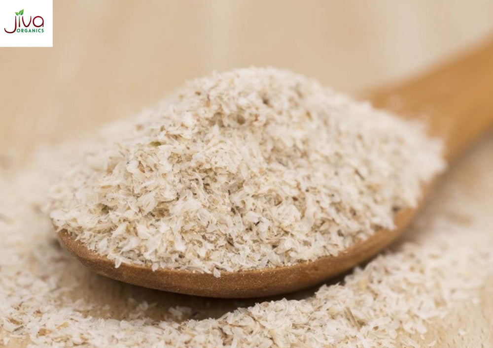 Jiva Organics psyllium packaging front shows USDA Organic certification and product freshness