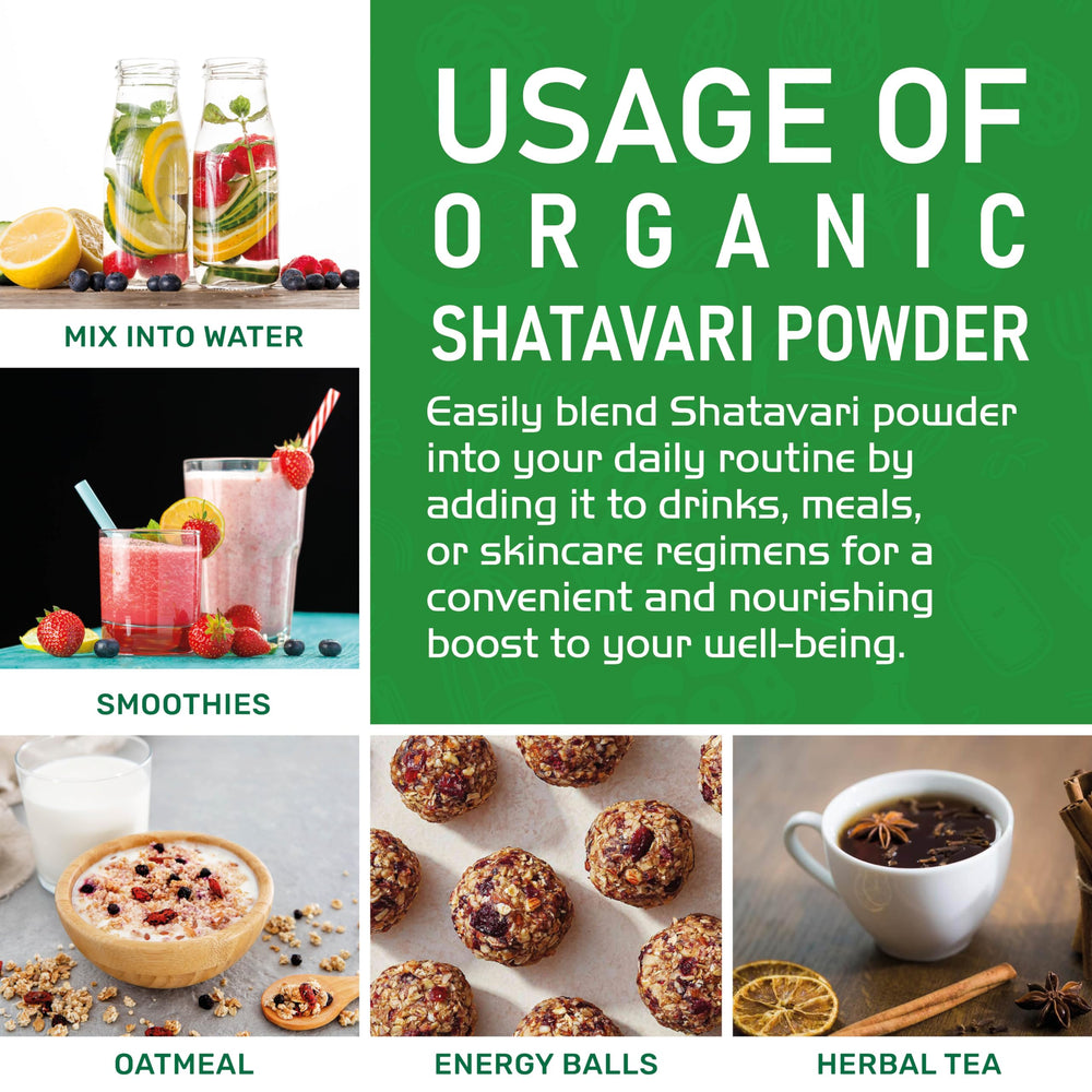 Versatile Shatavari powder for daily routines like smoothies and hot drinks.