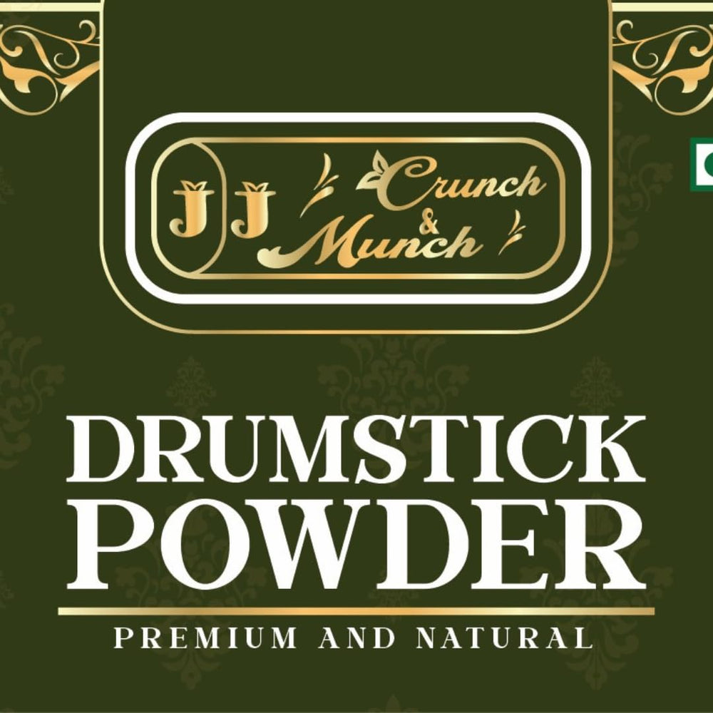 Kitchen setup showing drumstick powder as pantry essential.