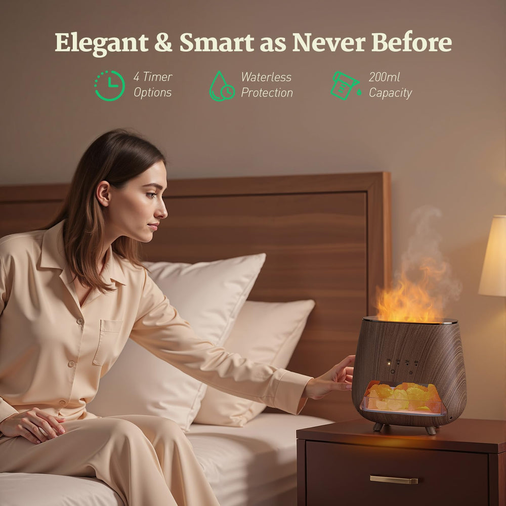 JJNJJN diffuser with 9-color LED lighting for mood-enhancing ambiance.
