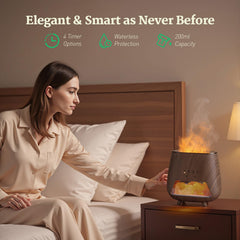 JJNJJN diffuser with 9-color LED lighting for mood-enhancing ambiance.