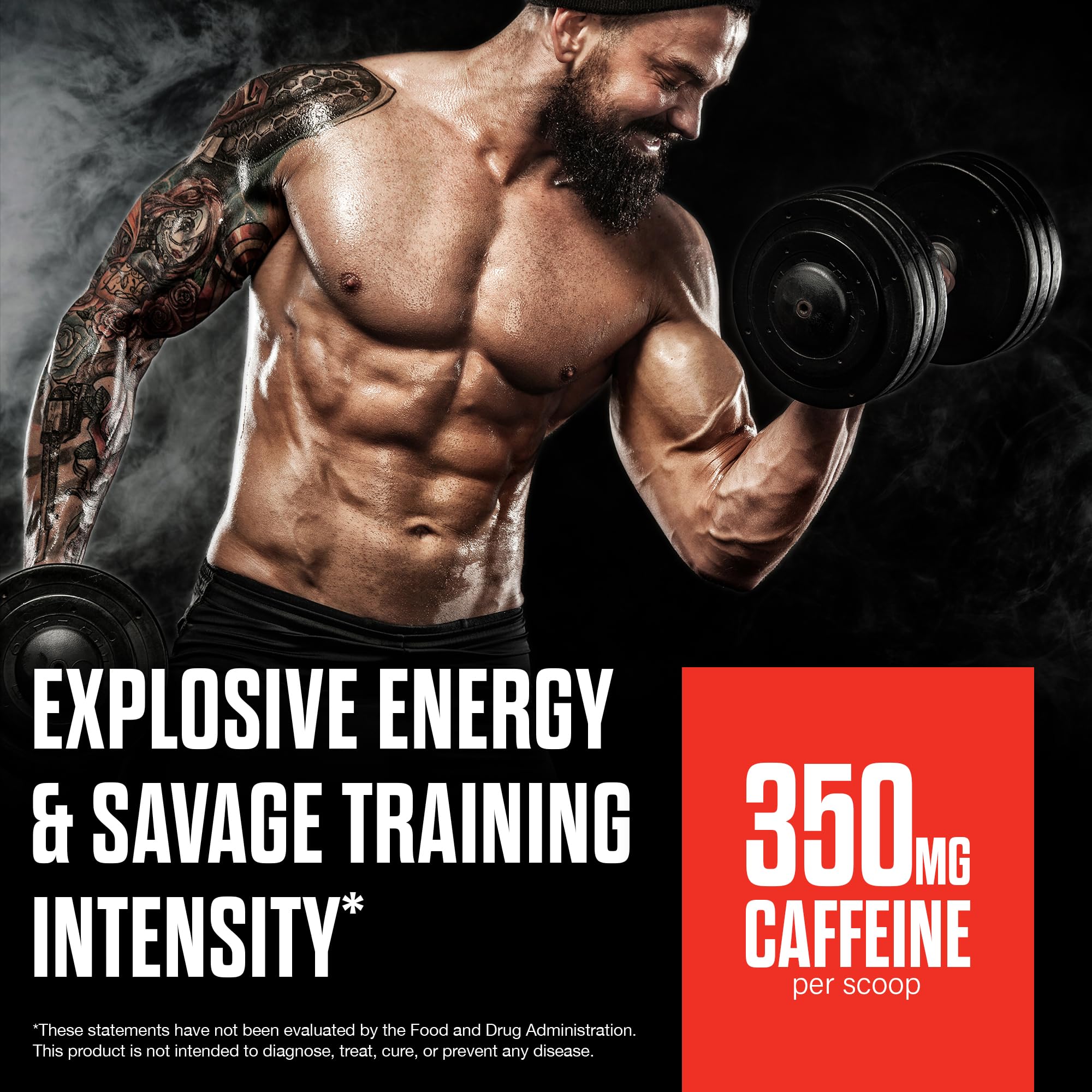 JNX SPORTS The Shadow ingredient panel near label emphasizes caffeine and amino acids.
